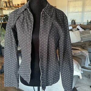 Black Polka Dot Lightweight Jacket